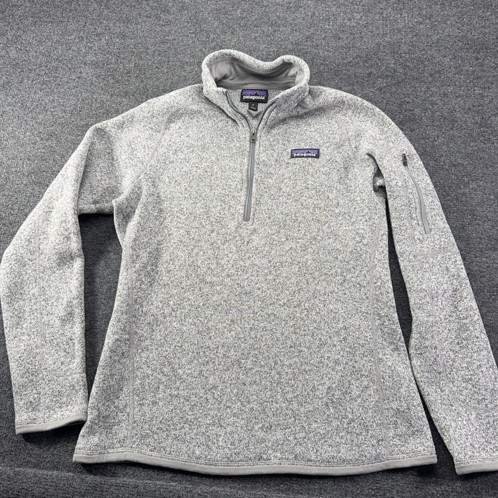 Patagonia Womens Better Sweater 1/4 Zip Fleece Pullover Grey Heather Size M EUC